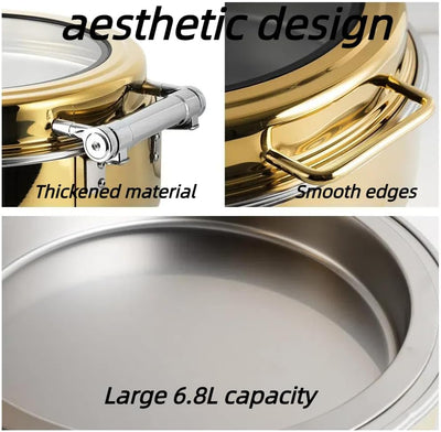 Gold Round Chafing Dish