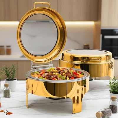 Gold Round Chafing Dish